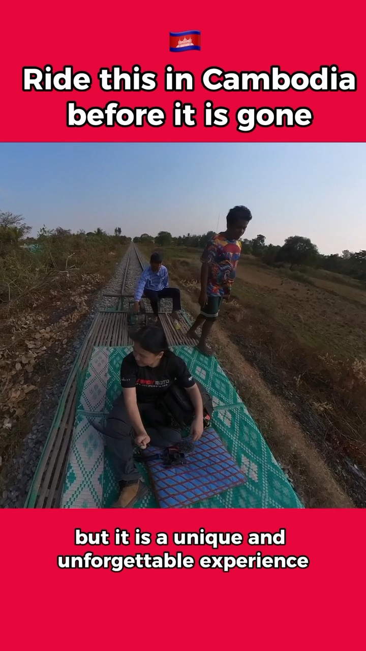 Riding on Bamboo in Cambodia